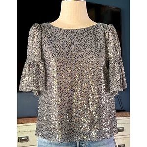 Anthropologie Maeve Sequined Blouse S